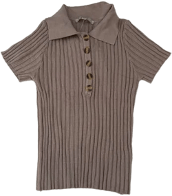 Papaya Ribbed Button Down Shirt