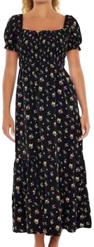 Floral Puff-Sleeve Dress