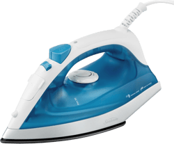 Sunbeam Compact Steam Iron, 1200 Watts, Non-Stick Soleplate, Powerful Shot of Steam, Horizontal or Vertical, Spray Mist, Precision Tip, White/Blue White/Blue One Size