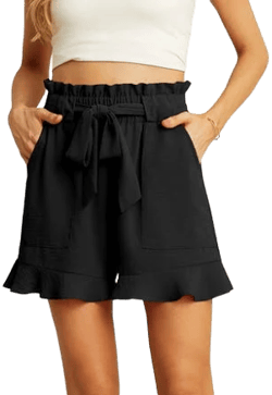 Women's High-Waisted Butterfly Leaf Frenulum Shorts with Pockets