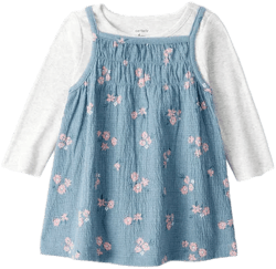 Carter's Baby Girls 2-Piece Floral Long-Sleeve Dress Set