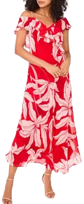 Parker Women's Bridget Floral Print Ruffle Dress