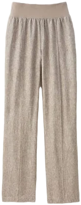 Coldwater Creek Knit Waistband Linen Pants