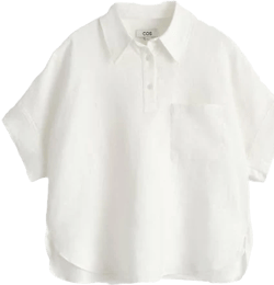 Cos Women's Half-Placket Linen Shirt