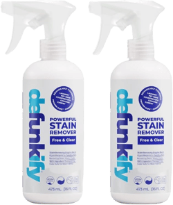 Laundry Stain Remover Spray, 16oz (2-Pack). 'Free & Clear' Stain Remover & Spot Treater Prewash Detergent for Clothes, Carpet & Gear. 'ProvenSafe' Cleaning Spray for Pets, Kids & Sensitive Skin