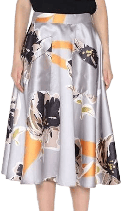 Floral Print A-Line Midi Skirt