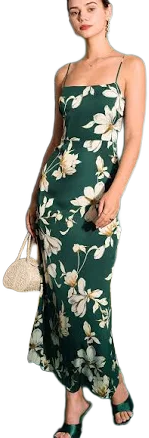 Retro Floral Slit Square Neck Back Smocked Maxi Dress