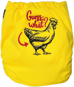 Guess What Chicken Butt Cloth Diaper - Farm Chicken Embroidered Diaper - WAHM Cloth Diaper - Embroidered Cover - Custom Pocket Diaper AIO