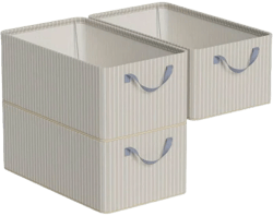 Fabric & Metal Foldable Clothes Organizers (Set of 3)