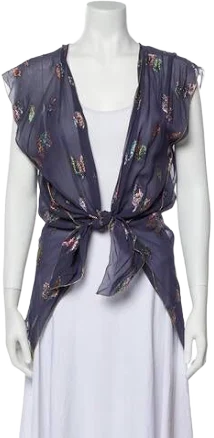 Vintage Floral Print Blouse