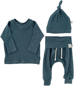 Teal thermal baby boy outfit, newborn boy coming home outfit, soft preemie boy clothes, infant boy, shirt pants, 0-3m, 3-6m, 6-9m, 12-18m