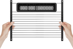 Yofidra Expandable Roll-Up Dish Drying Rack (Up to 19.6") with Expandable Storage Basket, Over-The-Sink Dish Drainer Drying Rack, Foldable Stainless Steel Kitchen Drainer - Black Black 12.59" x 19.6"