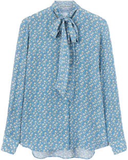 Ermanno Scervino Pure Silk Shirt with Micro Flower Pattern