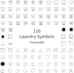 Laundry Symbol Stamp Brush Set
