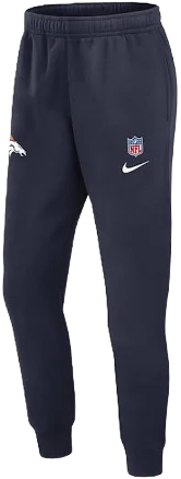 Nike Denver Broncos Mens Navy Blue Sideline Club Fleece Sweatpants
