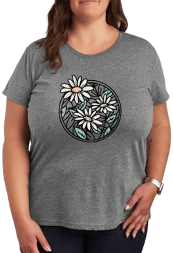 Hybrid Apparel Plus Wildflower Circle Graphic Tee Women's