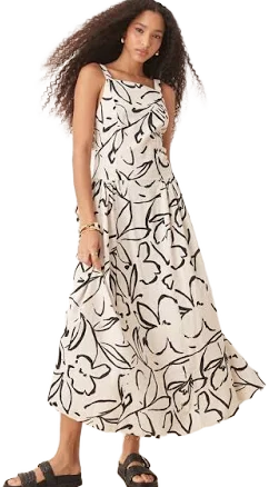 ASOS DESIGN Square Neck Dropped Waist Floral Midi Dress