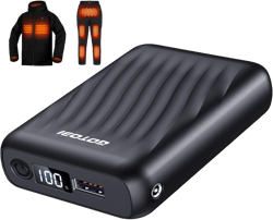 𝟭𝟮𝗩 𝟭𝟴𝟰𝟬𝟬𝗺𝗔𝗵 Heated Jacket Battery Pack - Power Bank with LED Display and 2 Adapter Cables for Wulcea, ULUSERN, Genovega, and Other Outdoor Heating Coat
