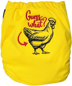 Guess What Chicken Butt Cloth Diaper - Farm Chicken Embroidered Diaper - WAHM Cloth Diaper - Embroidered Cover - Custom Pocket Diaper AIO