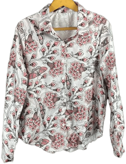 Floral Moth Butterfly Insect Print Blouse