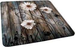 Rustic Tablecloth, Grey Floral Butterfly Daisy American Rural Farm Style, Elastic Edge, Suitable for Catering and Kitchen, Fit for 47"x47" Square Table 47" x 47" (Square) Flower 17