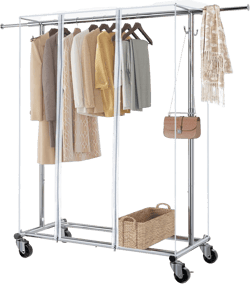 GREENSTELL Clothes Rack, Z Base Garment Rack, Industrial Pipe Clothing Rack on Wheels with Brakes, Commercial Grade Heavy Duty Sturdy Metal Rolling Clothing Coat Rack Holder 2 Packs (59x24x63 inch) 59x63x18 inches