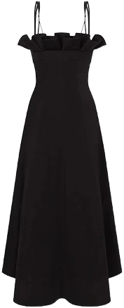 Philosophy di Lorenzo Serafini Black Flared Long Dress With Straps