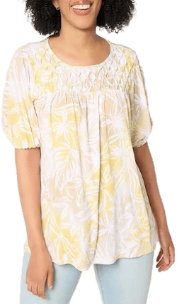 Susan Graver Printed Liquid Knit Blouson