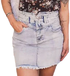 Jean Skirt with Fray Bottom