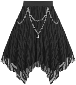 Rosegal Plus Size Mesh Textured Layered Moon Chain Tassel Skirt