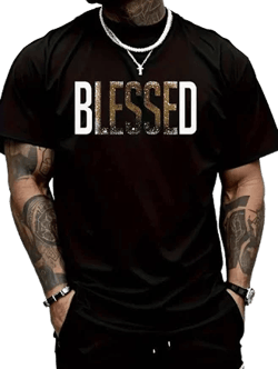 SHEIN Men's Bold Graphic Print Short Sleeve T-Shirt