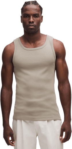 lululemon Men's Brown Ribbed Modal Tank Top