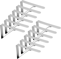 Tablecloth Clips,12 Pack Stainless Steel Table Cloth Cover Clamps, Table Clips for Picnics,Weddings,Party,Indoor,Outdoor,Camping.Fits 0.6 "-1.6" Thick Tables (12, S) 12 Small