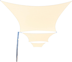 Custom Size 17'X29' Cream Rectangle Sun Shade Sail UV Block Awning Shelter Fabric Cloth Canopy 185 GSM for Patio Garden Outdoor Backyard Cover (We Customize) CS1010 17'x29' Custom Garden Cream