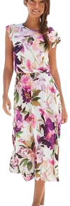 Flutter Sleeve Printed Dress