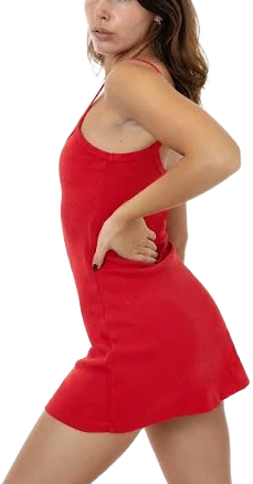 Los Angeles Apparel Heavy Rib Spaghetti Mini Dress