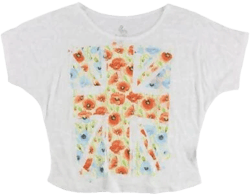 Delia*s Women's Burnout Floral Pattern Cross Graphic T-shirt
