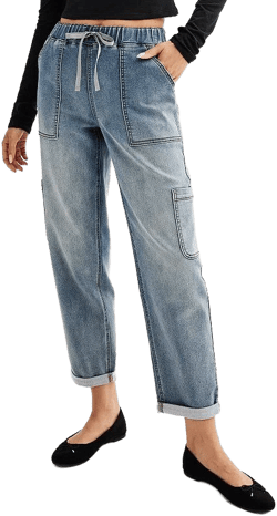 SO Girls' High-Rise Pull-On Straight Jeans