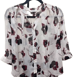 Vintage Chiffon Flower-Print Blouse