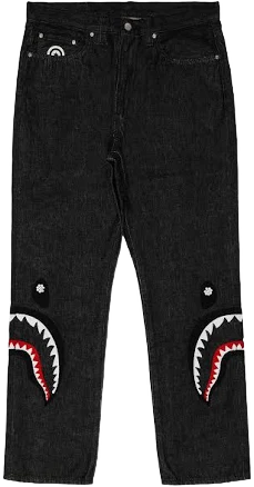 Goat Exclusive Bape Pearl Shark Relaxed Fit Denim Pants