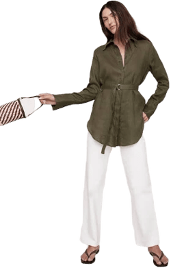 Banana Republic Linen Belted Tunic Shirt