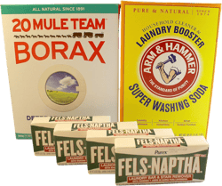 Laundry Soap Kit For DIY Powder Laundry Detergent; 4 Fels Naptha, Borax & Washing Soda