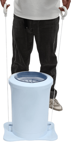 Mini Manual Clothes Dryer, 12L Spin Dryer Foot Powered Washing Machine with Drain Hose, Compact Washer Dehydrator for Apartments, Dorms, Laundry,Traveling, RV, Blue (Manual Non Electric)