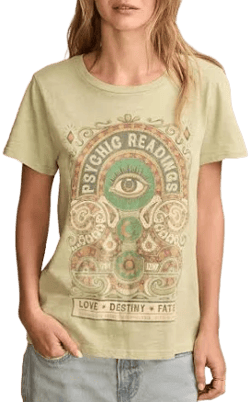 Lucky Brand Women's Psychic Reading Cotton Graphic T-Shirt