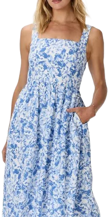 Quince Women's European Linen Fit & Flare Midi Dress