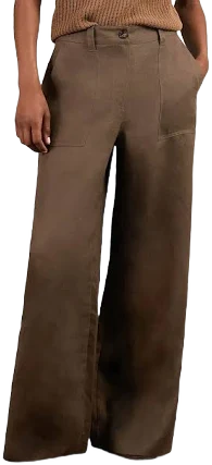 Reiss Womens Ashby Linen Wide Leg Trousers