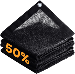 VICLLAX 50% Black Garden Shade Fabric Sun Shade Cloth - UV Protection Sun Shade Cover for Plants, Outdoor, Greenhouse & Lawn Care | Lightweight Cover Mesh Fabric with Grommets, 6×8 FT
