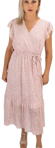 Blossom Floral Wrap Midi Dress