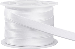 BENECREAT 13.5 Yard Satin Bias Tape 3/8 Inch Double Fold Satin Binding Bias Ribbon for Cheongsam Decoration, Clothing Seaming Piping, White