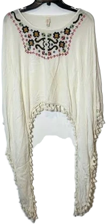 Raga Sedona Flared Sleeve Embroidered Fringe Tunic